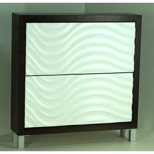 Mueble Zapatero mod. Ondas, blanco y negro.